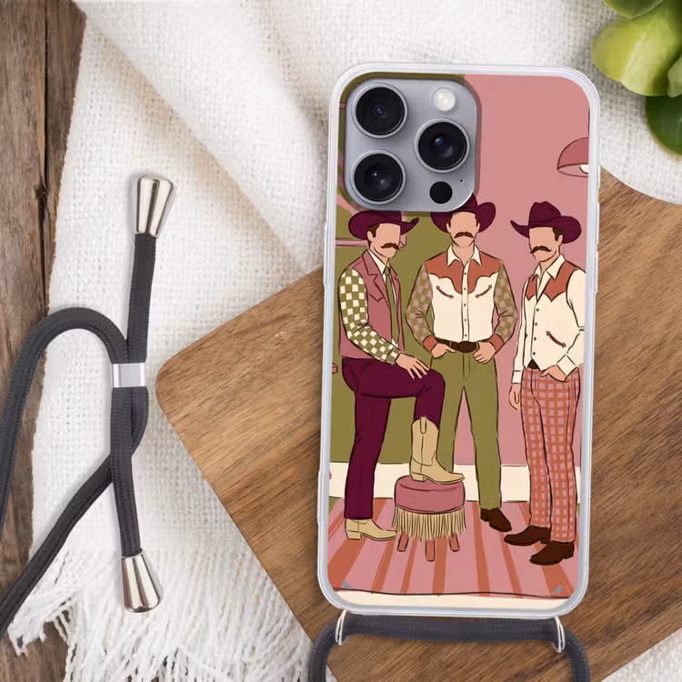 Mensen - Mannen - Hoeden - Retro - Interieur Hoesje iPhone 16 Pro Max met koord klein -sfeer4