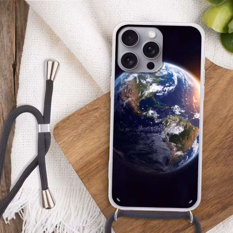 Phone case crossbody - Planet - Space - Cosmos - Planeet - Ruimte - Kosmos Hoesje iPhone 16 Pro Max met koord klein