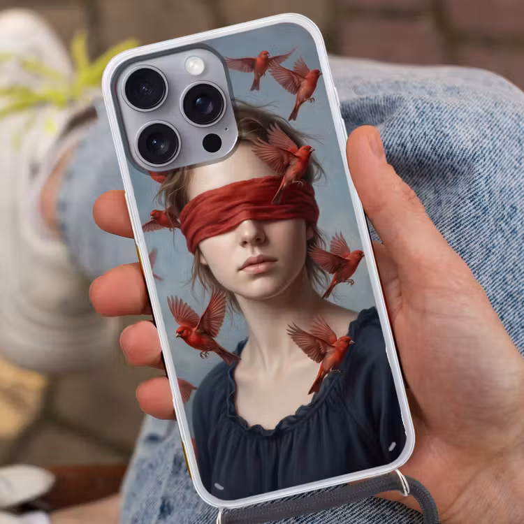 Portret - Krachtig - Rood Hoesje iPhone 16 Pro Max met koord klein -sfeer3