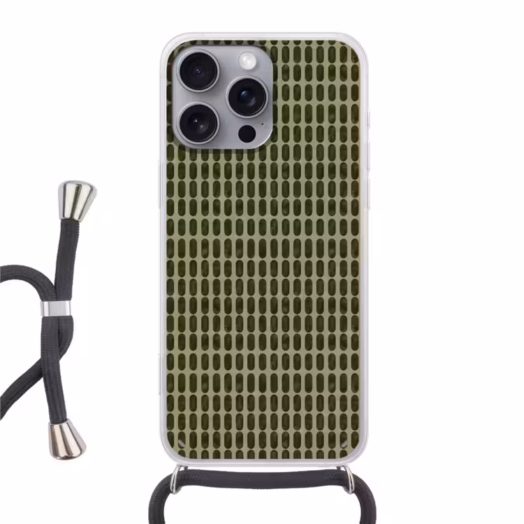 Ritmisch - Effect - Groen Hoesje iPhone 16 Pro Max met koord klein 804 -3d