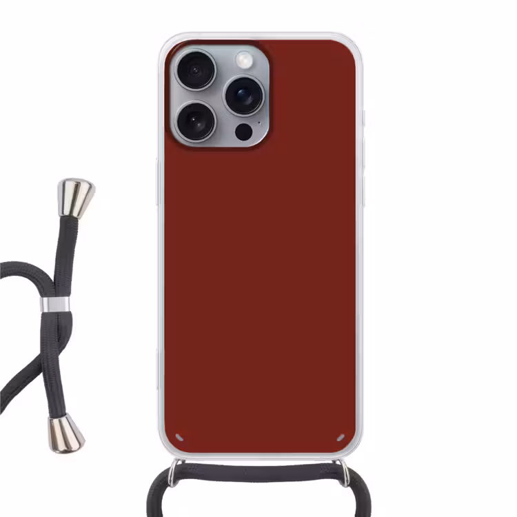 Rustic - Terracotta - Rood Hoesje iPhone 16 Pro Max met koord klein 804 -3d