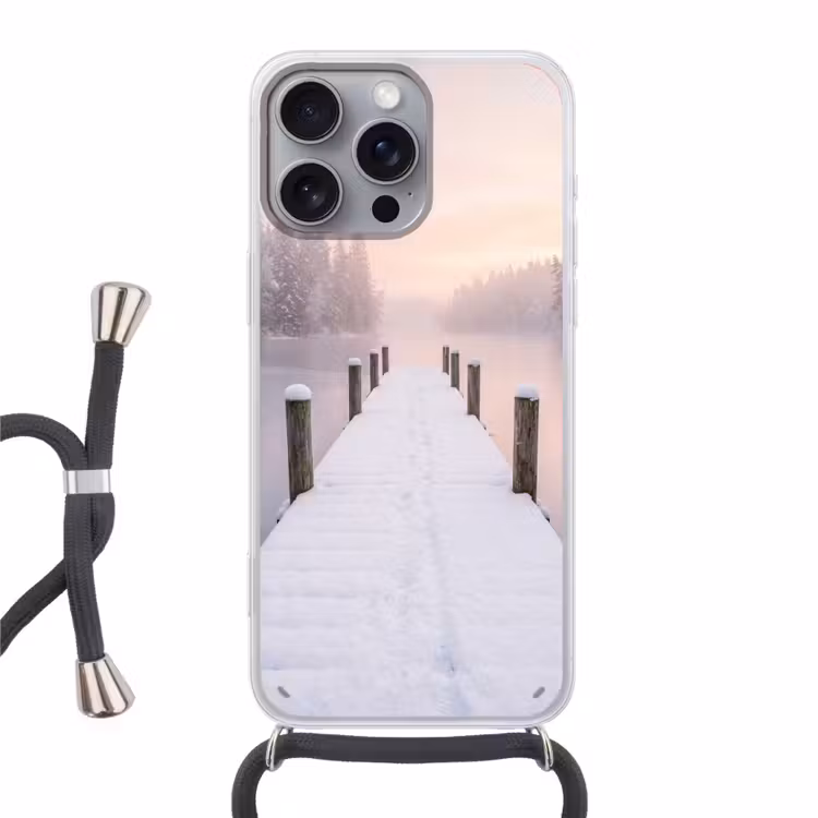 Steiger - Meer - Mist - Winter - Serene Hoesje iPhone 16 Pro Max met koord klein -3d