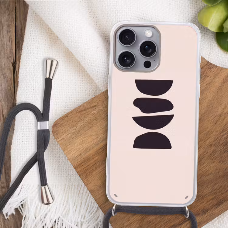 Phone case crossbody - Shapes - Abstract - Modern - Vormen - Abstract - Modern Hoesje iPhone 16 Pro Max met koord klein