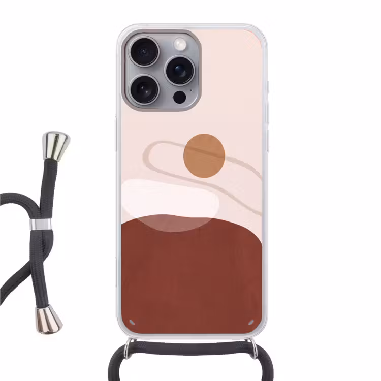 Phone case crossbody - Shapes - Organic - Art - Vormen - Organisch - Kunst Hoesje iPhone 16 Pro Max met koord klein