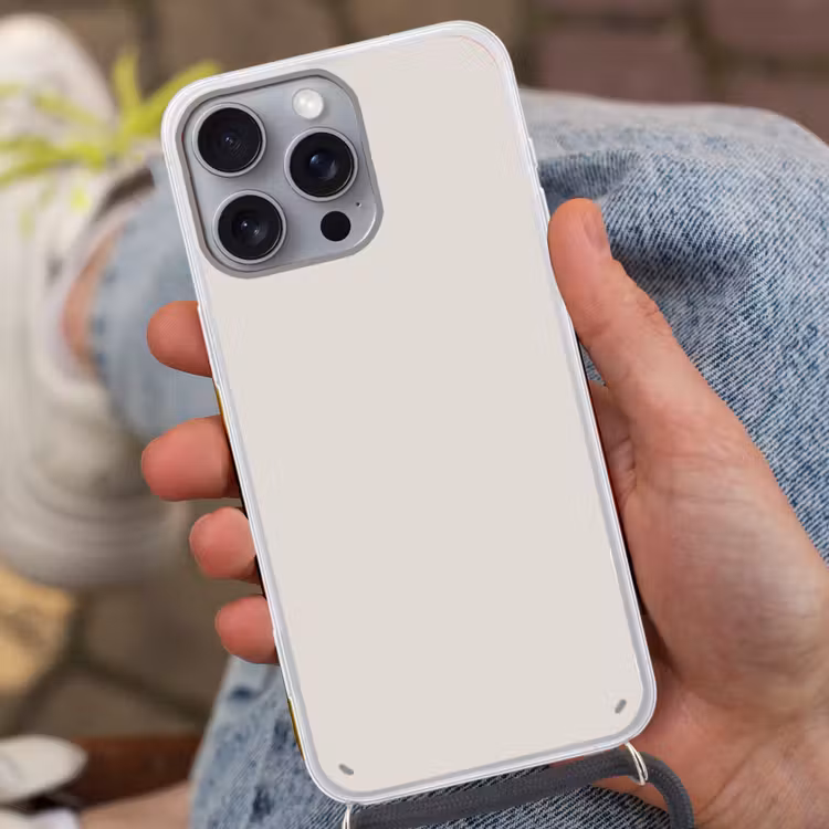 Silent - Sandstone - Grijs Hoesje iPhone 16 Pro Max met koord klein 804 -sfeer3