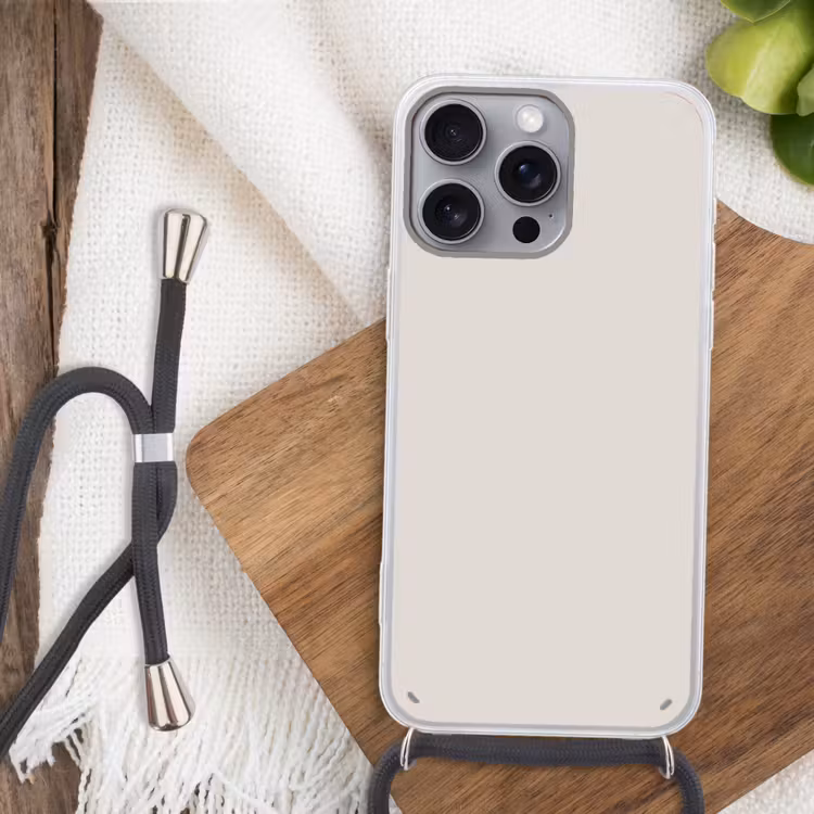 Silent - Sandstone - Grijs Hoesje iPhone 16 Pro Max met koord klein 804 -sfeer4
