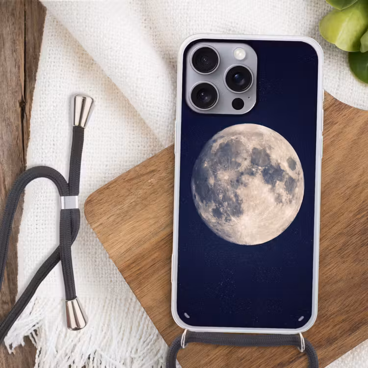Ruimte - Maan - Kosmos Hoesje iPhone 16 Pro Max met koord klein -sfeer4