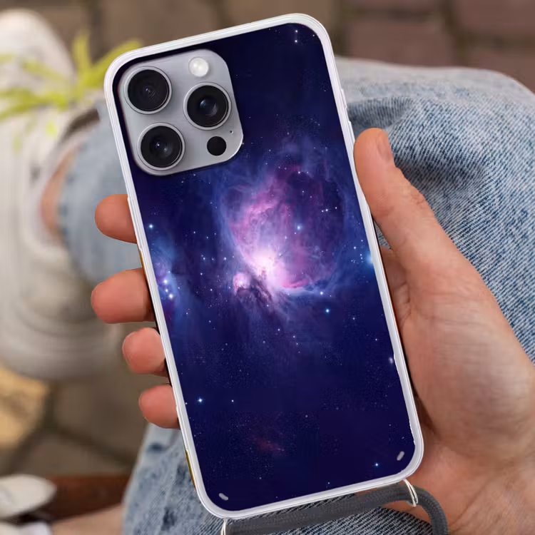 Ruimte - Sterren - Kleurrijk Hoesje iPhone 16 Pro Max met koord klein -sfeer3