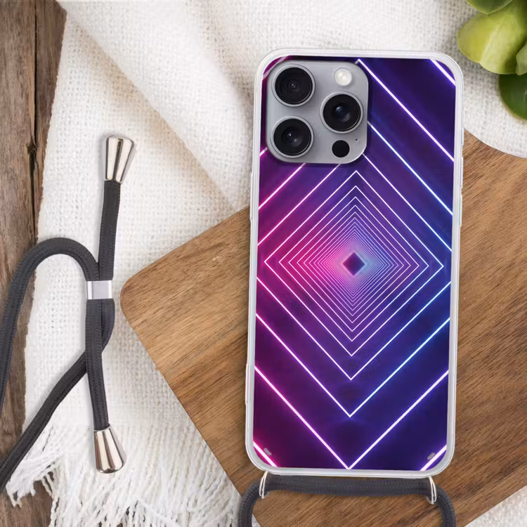 Driedimensionaal - Tunnel - Ruimte Hoesje iPhone 16 Pro Max met koord klein -sfeer4