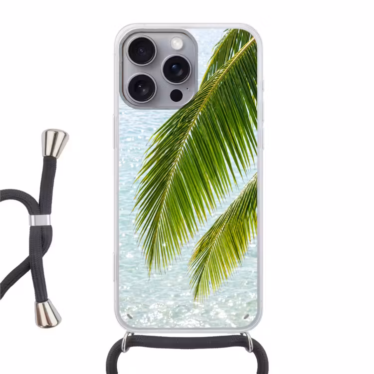 Boom - Bladeren - Water - Tropisch - Groen Hoesje iPhone 16 Pro Max met koord klein -3d