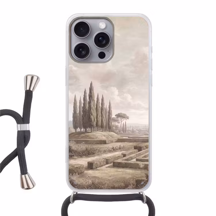 Vallei - Tuin - Natuur - Groen Hoesje iPhone 16 Pro Max met koord klein -3d