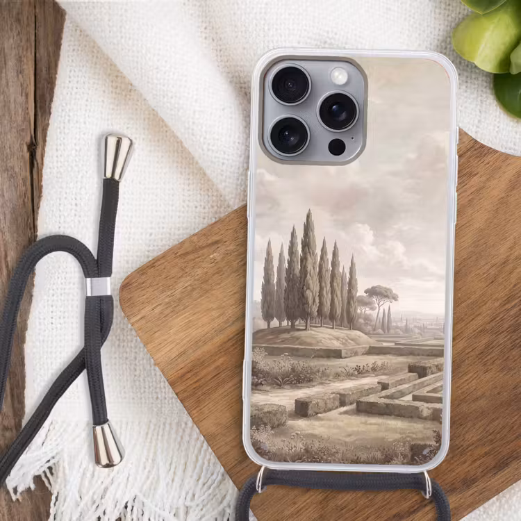 Vallei - Tuin - Natuur - Groen Hoesje iPhone 16 Pro Max met koord klein -sfeer4