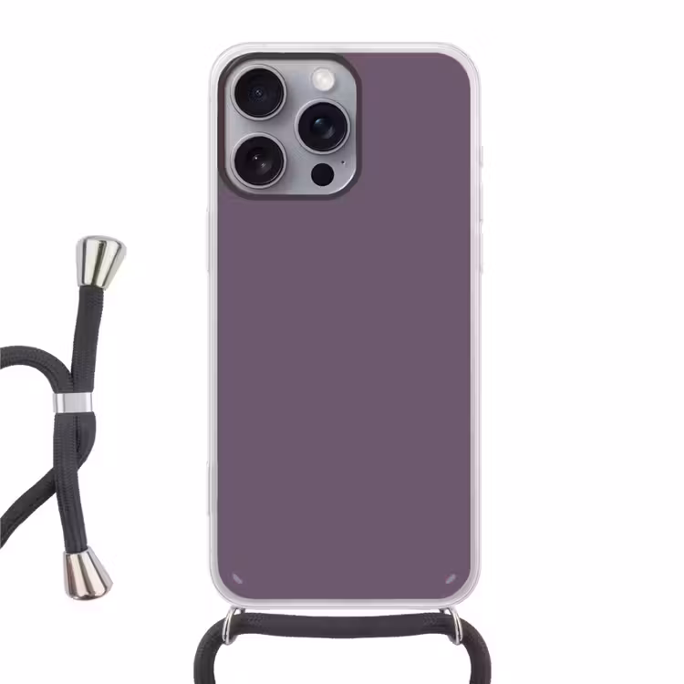 Velvet - Aubergine - Paars Hoesje iPhone 16 Pro Max met koord klein 804 -3d