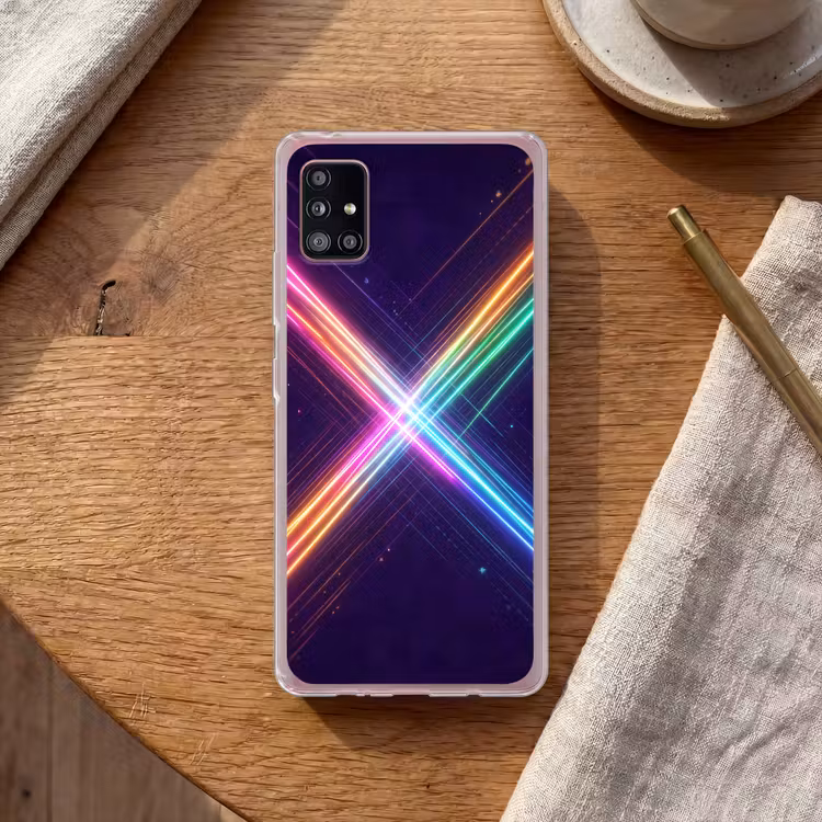 Kruisen - Lasterstralen - Neon Telefoonhoesje Samsung Galaxy A51 5G klein -sfeer1