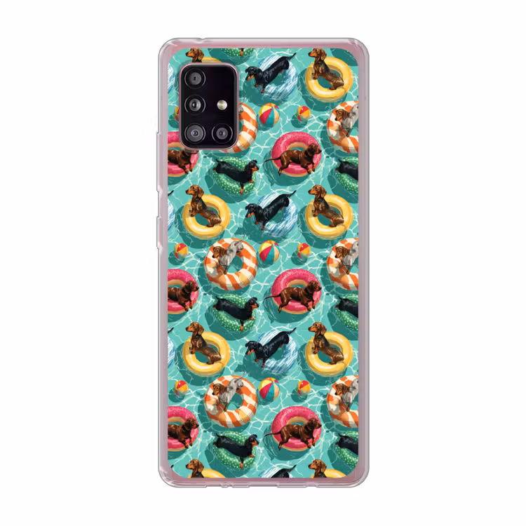 Teckels - Zwembad - Kleurrijk Telefoonhoesje Samsung Galaxy A51 5G klein 373 -3d