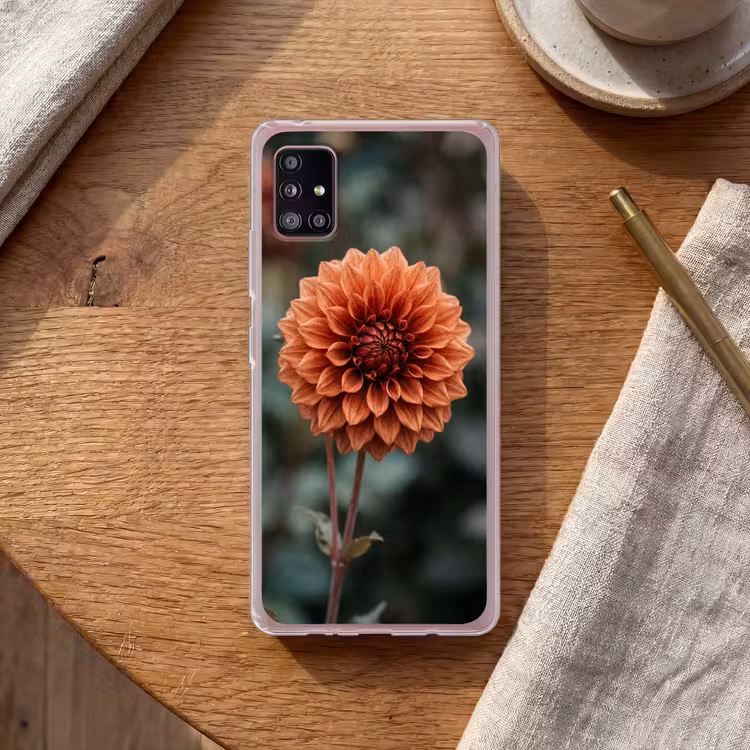 Dahlia - Bloem - Natuur - Sfeervol Telefoonhoesje Samsung Galaxy A51 5G klein -sfeer1