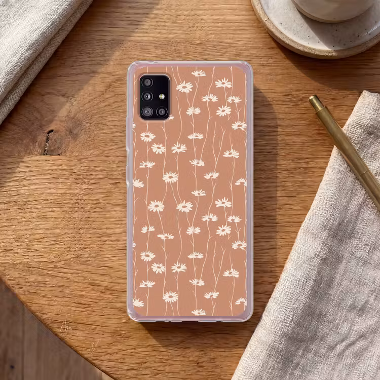 Madeliefjes - Subtiel - Terracotta Telefoonhoesje Samsung Galaxy A51 5G klein 373 -sfeer1