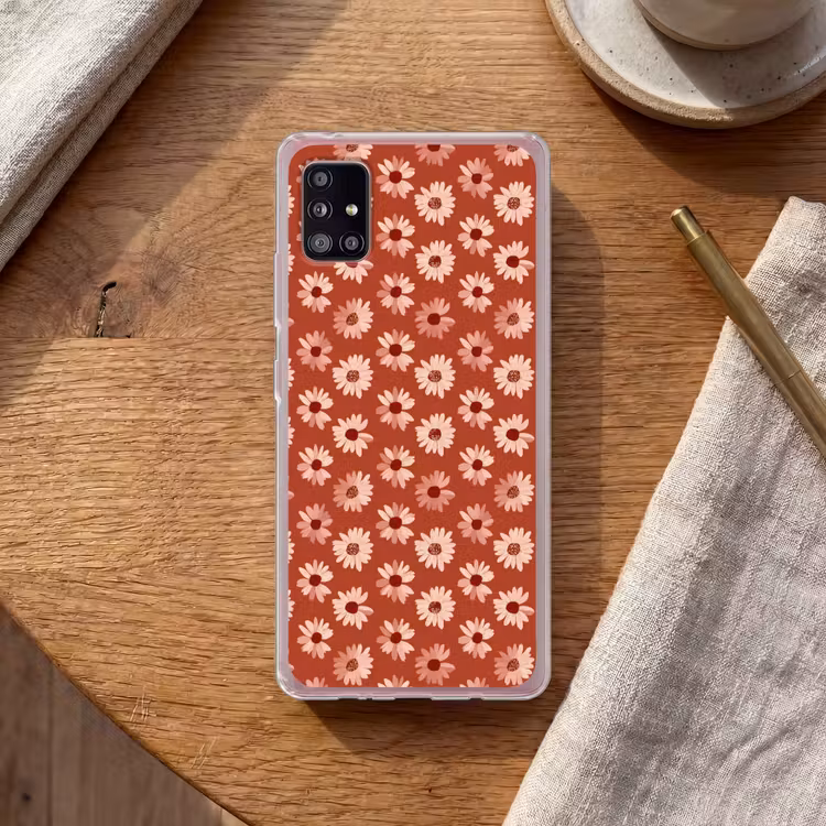 Madelief - Retro - Terracotta Telefoonhoesje Samsung Galaxy A51 5G klein 373 -sfeer1