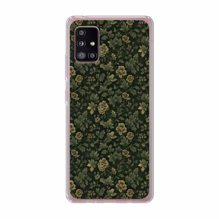 Donker - Groen - Goud - Botanisch Telefoonhoesje Samsung Galaxy A51 5G klein 373 -3d