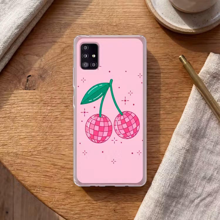 Decoratie - Disco-bal - Feest - Roze Telefoonhoesje Samsung Galaxy A51 5G klein -sfeer1