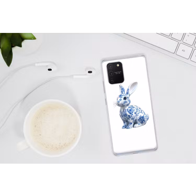 Delftsblauw - Haasje - Wit Telefoonhoesje Samsung Galaxy S10 Lite klein -oordopS10Lite