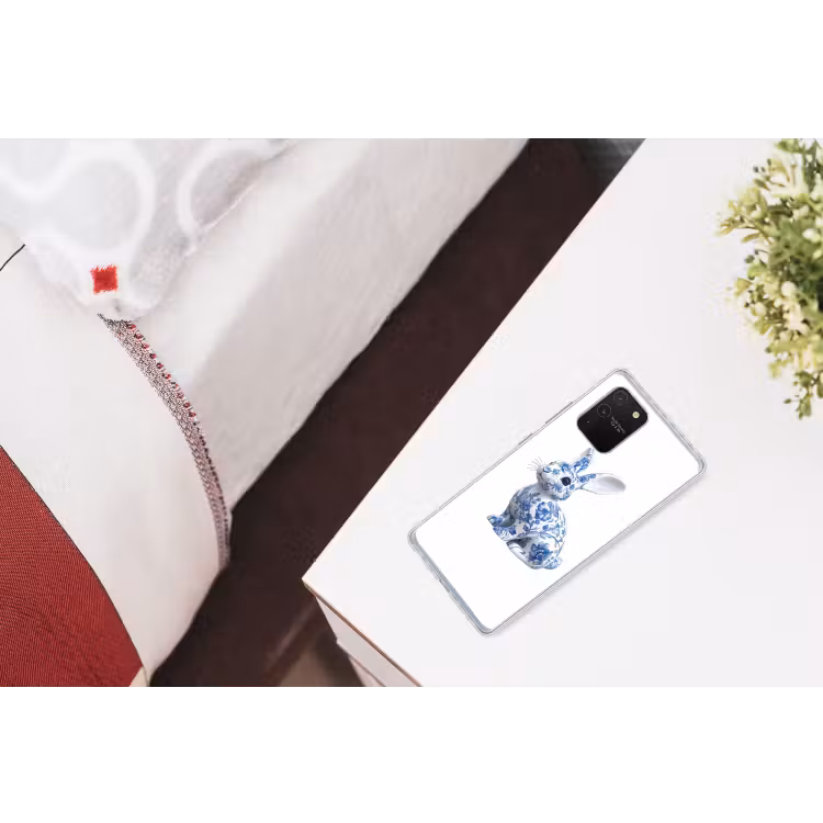 Delftsblauw - Haasje - Wit Telefoonhoesje Samsung Galaxy S10 Lite klein -kamerS10Lite
