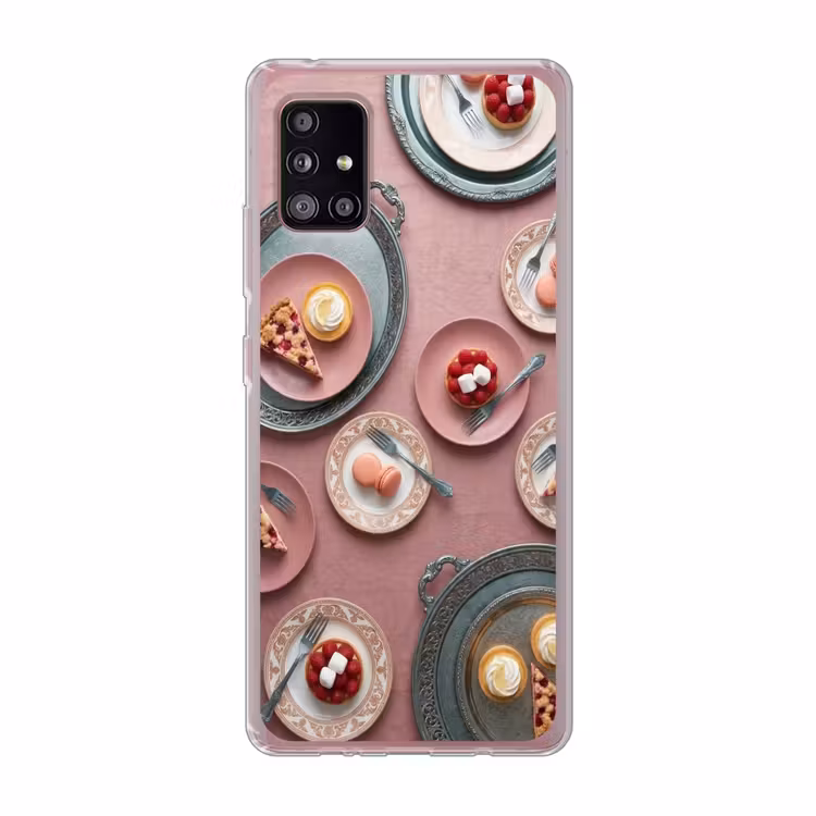 Dessert - Taart - Gebak - Zoet - Roze Telefoonhoesje Samsung Galaxy A51 5G klein -3d