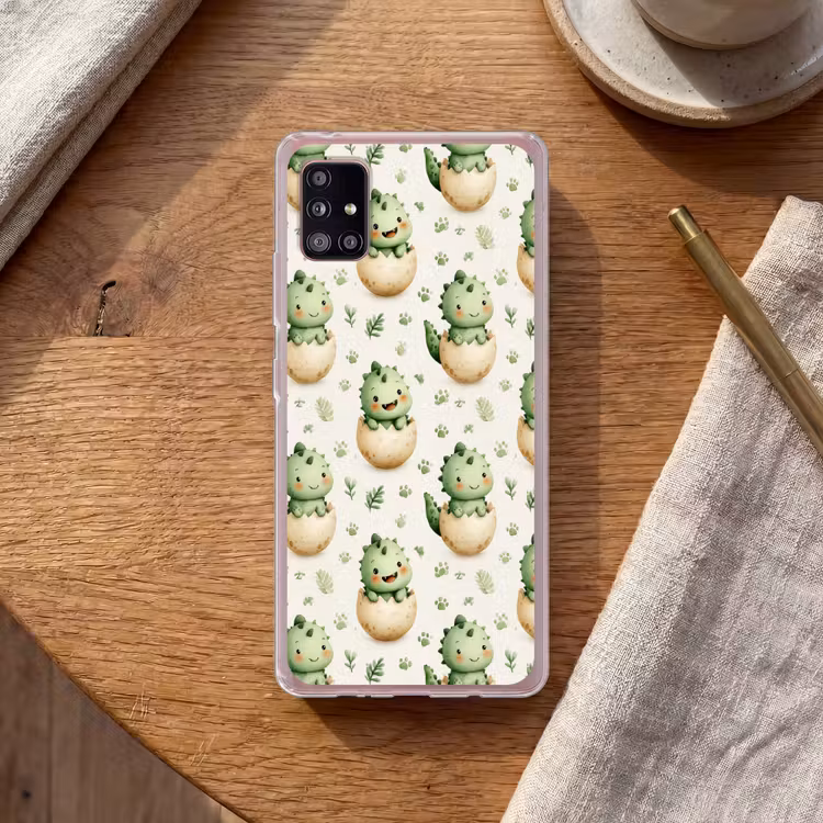 Dino - Eieren - Groen Telefoonhoesje Samsung Galaxy A51 5G klein 373 -sfeer1