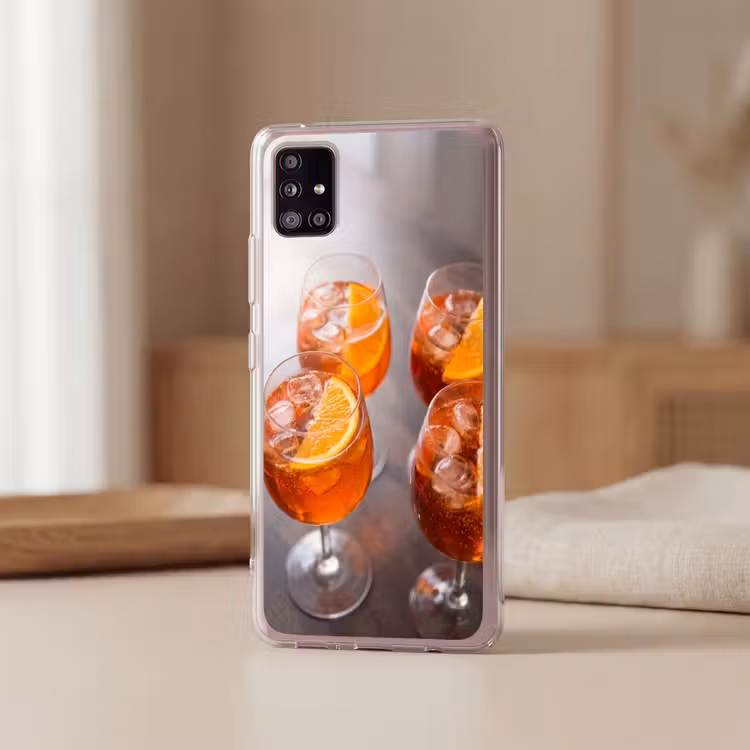 Drank - Sinaasappel - IJs - Zomer - Oranje Telefoonhoesje Samsung Galaxy A51 5G klein -sfeer2