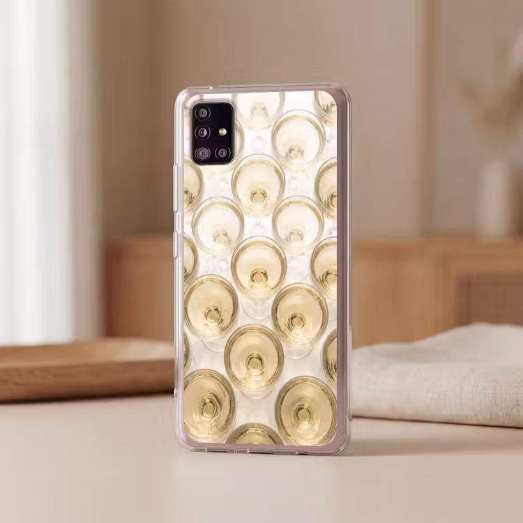 Drank - Glazen - Feest - Goud Telefoonhoesje Samsung Galaxy A51 5G klein -sfeer2