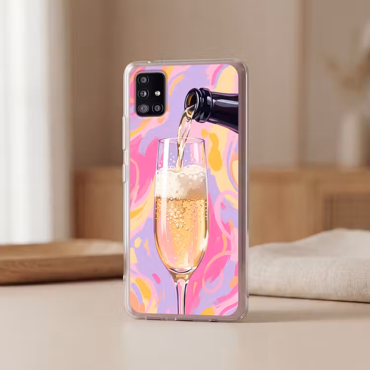 Drank - Inschenken - Feest - Abstract - Roze Telefoonhoesje Samsung Galaxy A51 5G klein -sfeer2