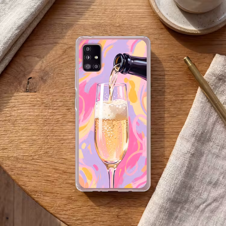 Drank - Inschenken - Feest - Abstract - Roze Telefoonhoesje Samsung Galaxy A51 5G klein -sfeer1