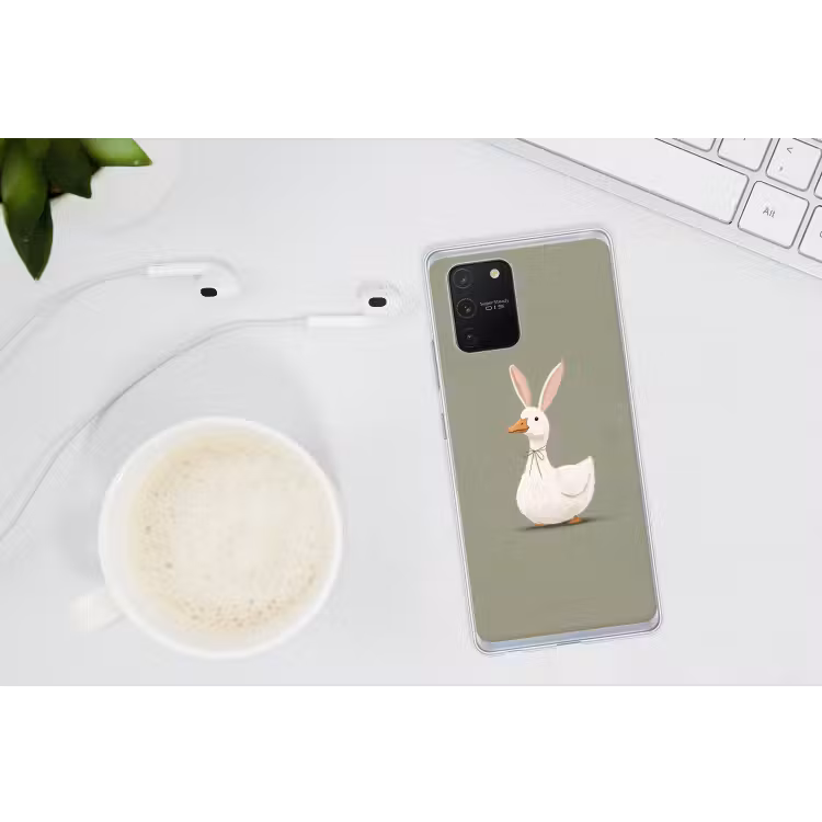 Eend - Konijnoren - Grijs Telefoonhoesje Samsung Galaxy S10 Lite klein -oordopS10Lite