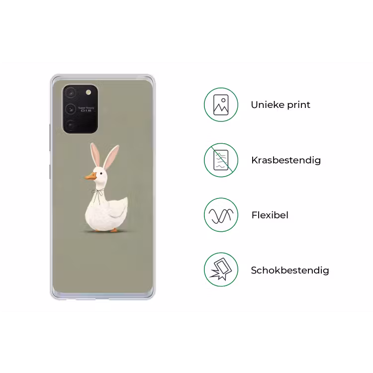 Eend - Konijnoren - Grijs Telefoonhoesje Samsung Galaxy S10 Lite klein -specsS10Lite