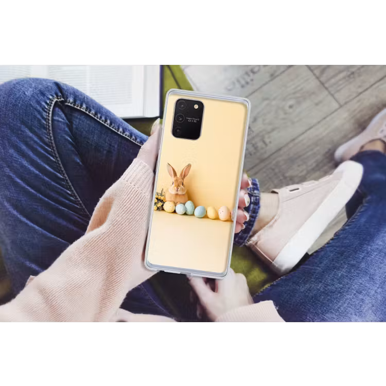 Eieren - Konijn - Pasteltinten Telefoonhoesje Samsung Galaxy S10 Lite klein -handS10Lite