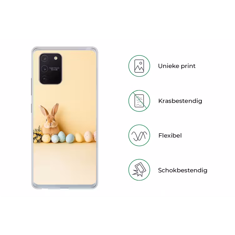 Eieren - Konijn - Pasteltinten Telefoonhoesje Samsung Galaxy S10 Lite klein -specsS10Lite