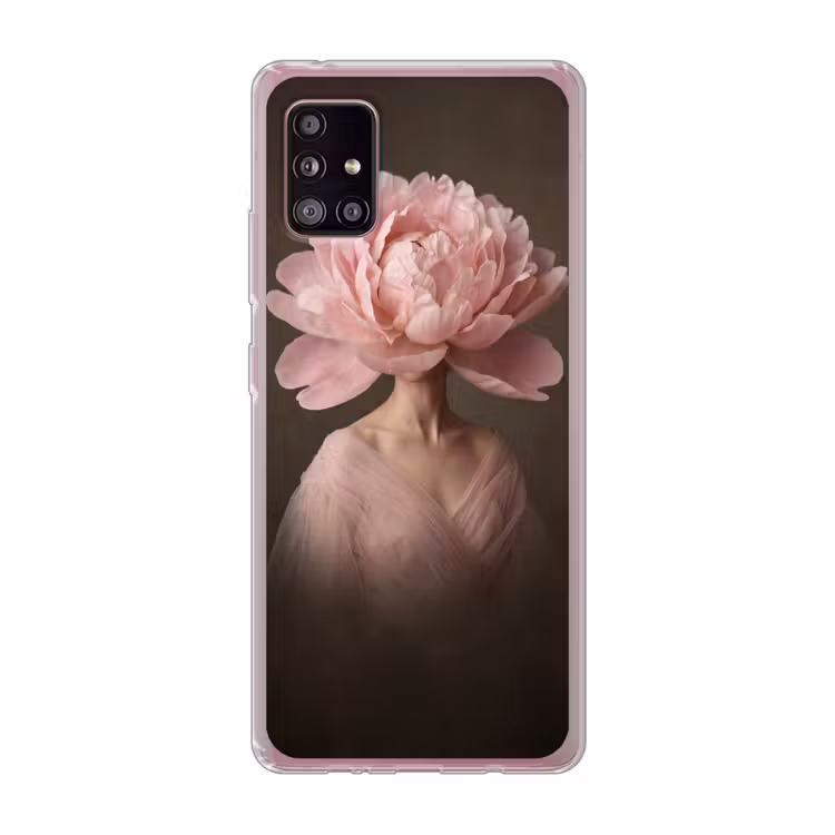 Gezicht - Roos - Roze Telefoonhoesje Samsung Galaxy A51 5G klein -3d