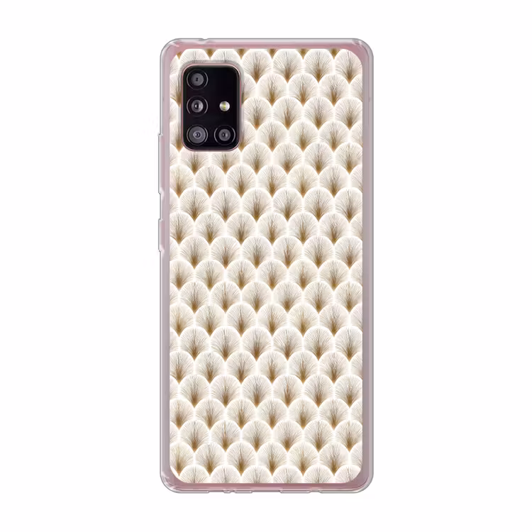 Waaiers - Art Deco - Elegant - Goud - Wit Telefoonhoesje Samsung Galaxy A51 5G klein 373 -3d
