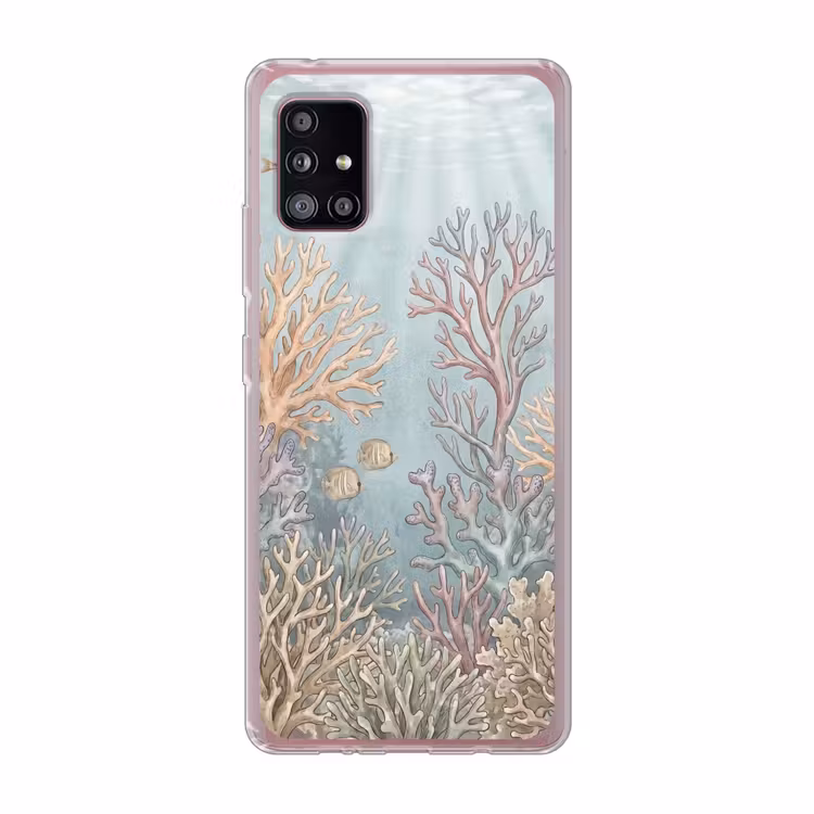Vis - Koraal - Oceaan - Illustratie - Onderwater Telefoonhoesje Samsung Galaxy A51 5G klein -3d