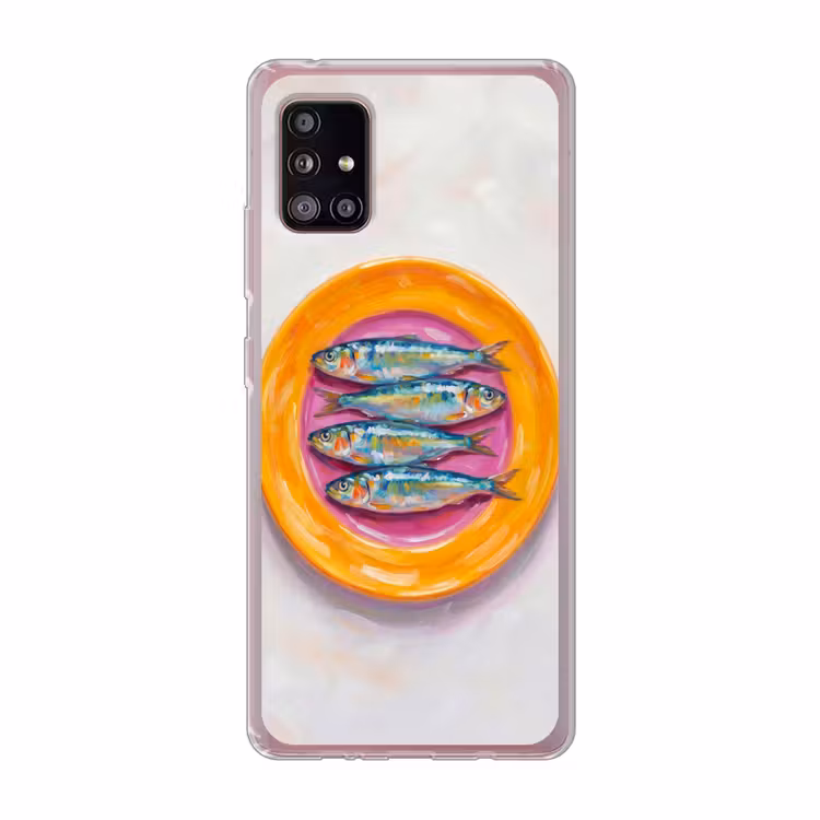 Vis - Vier - Eten - Modern - Kleurrijk Telefoonhoesje Samsung Galaxy A51 5G klein -3d