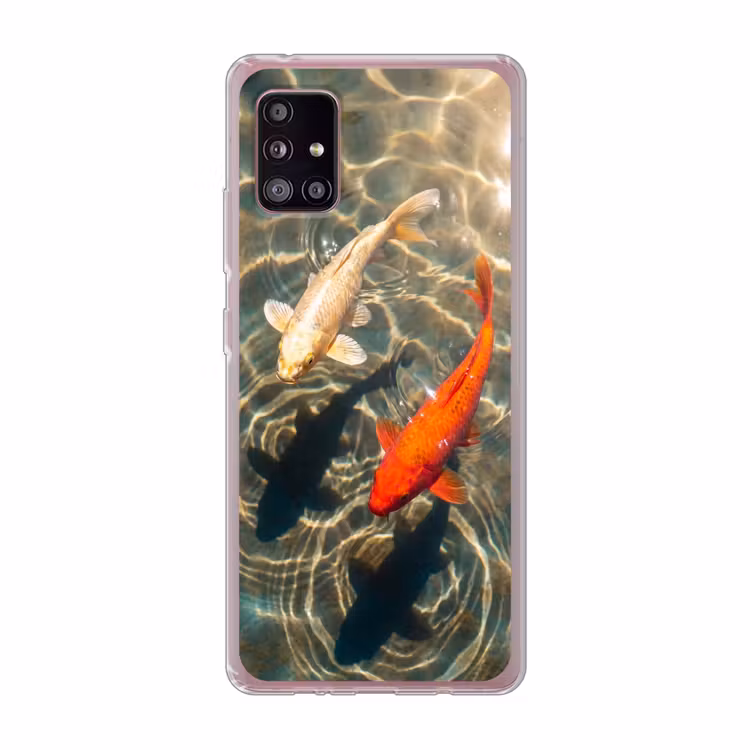 Vis - Water - Dieren - Oranje - Goud Telefoonhoesje Samsung Galaxy A51 5G klein -3d