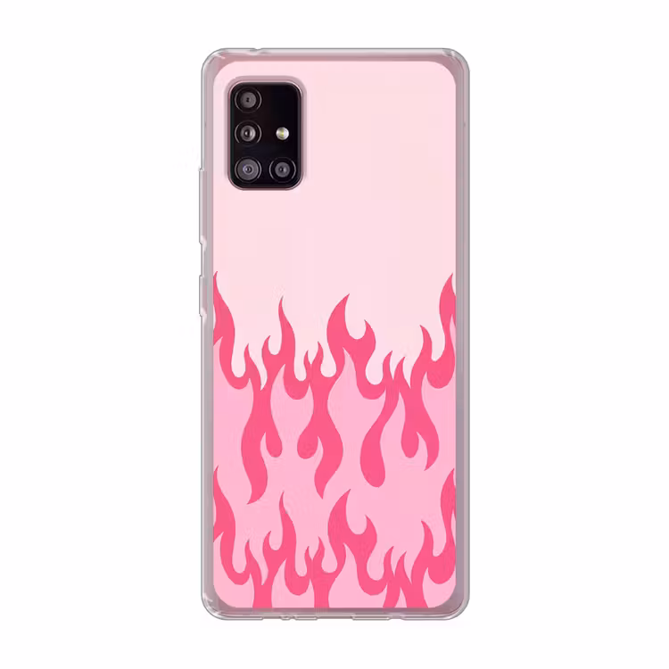 Vlammen - Patroon - Abstract - Modern - Roze Telefoonhoesje Samsung Galaxy A51 5G klein -3d