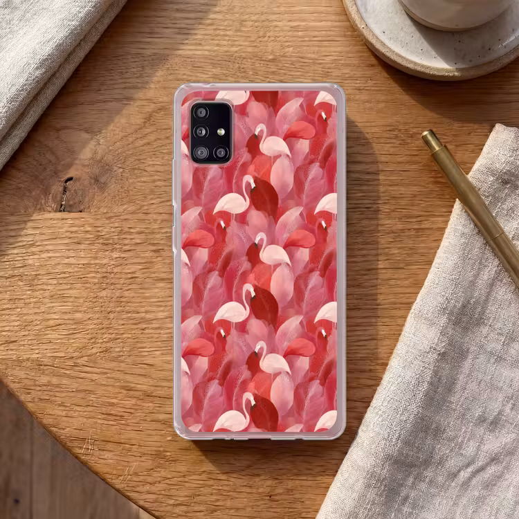 Flamingo - Botanisch - Elegant - Roze - Rood Telefoonhoesje Samsung Galaxy A51 5G klein 373 -sfeer1