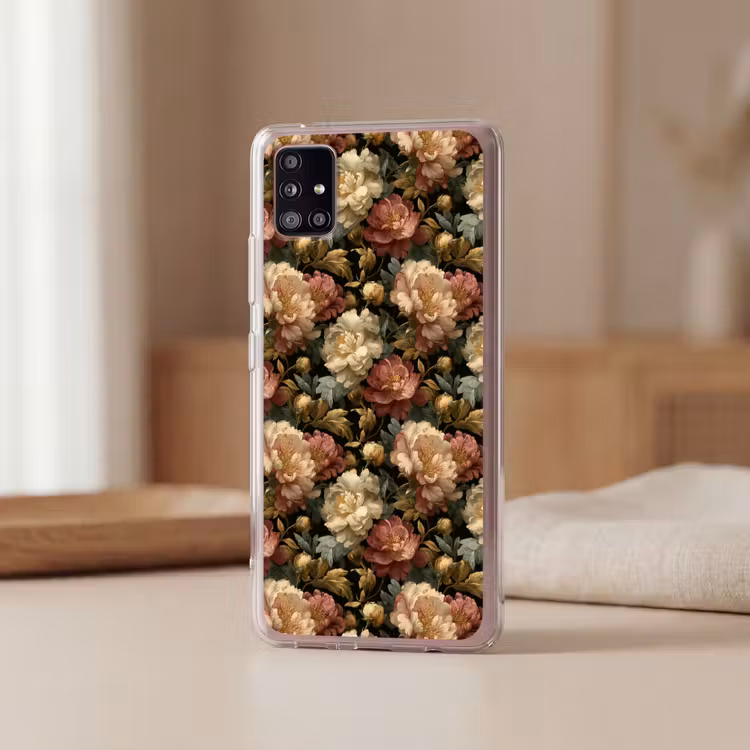 Bloemen - Barok - Patroon - Roze - Crème Telefoonhoesje Samsung Galaxy A51 5G klein 373 -sfeer2