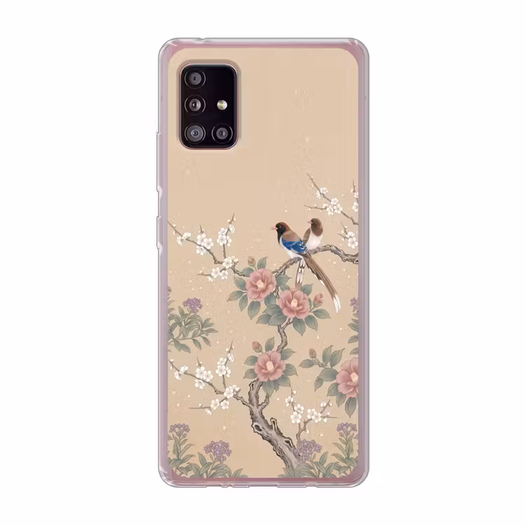 Bloemen - Vogels - Bloemen Telefoonhoesje Samsung Galaxy A51 5G klein -3d