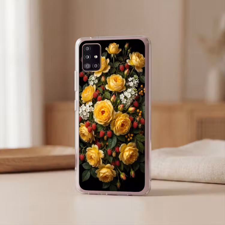 Bloemen - Boeket - Natuur - Klassiek - Geel Telefoonhoesje Samsung Galaxy A51 5G klein -sfeer2