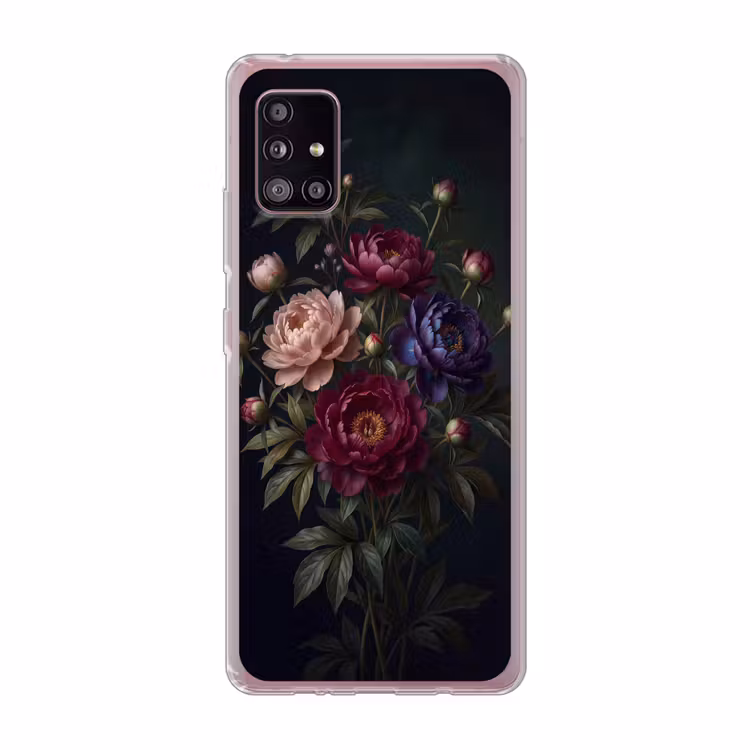 Bloemen - Boeket - Natuur - Modern - Donker Telefoonhoesje Samsung Galaxy A51 5G klein -3d