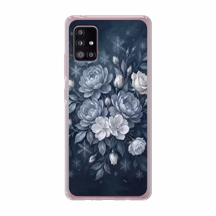 Bloemen - Boeket - Winter - Abstract - Blauw Telefoonhoesje Samsung Galaxy A51 5G klein -3d