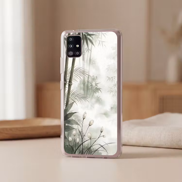 Bloemen - Knop - Tuin - Illustratie - Wit Telefoonhoesje Samsung Galaxy A51 5G klein -sfeer2