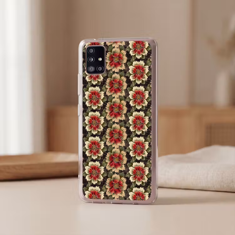 Bloemen - Klassiek - Patroon - Rood Telefoonhoesje Samsung Galaxy A51 5G klein 373 -sfeer2